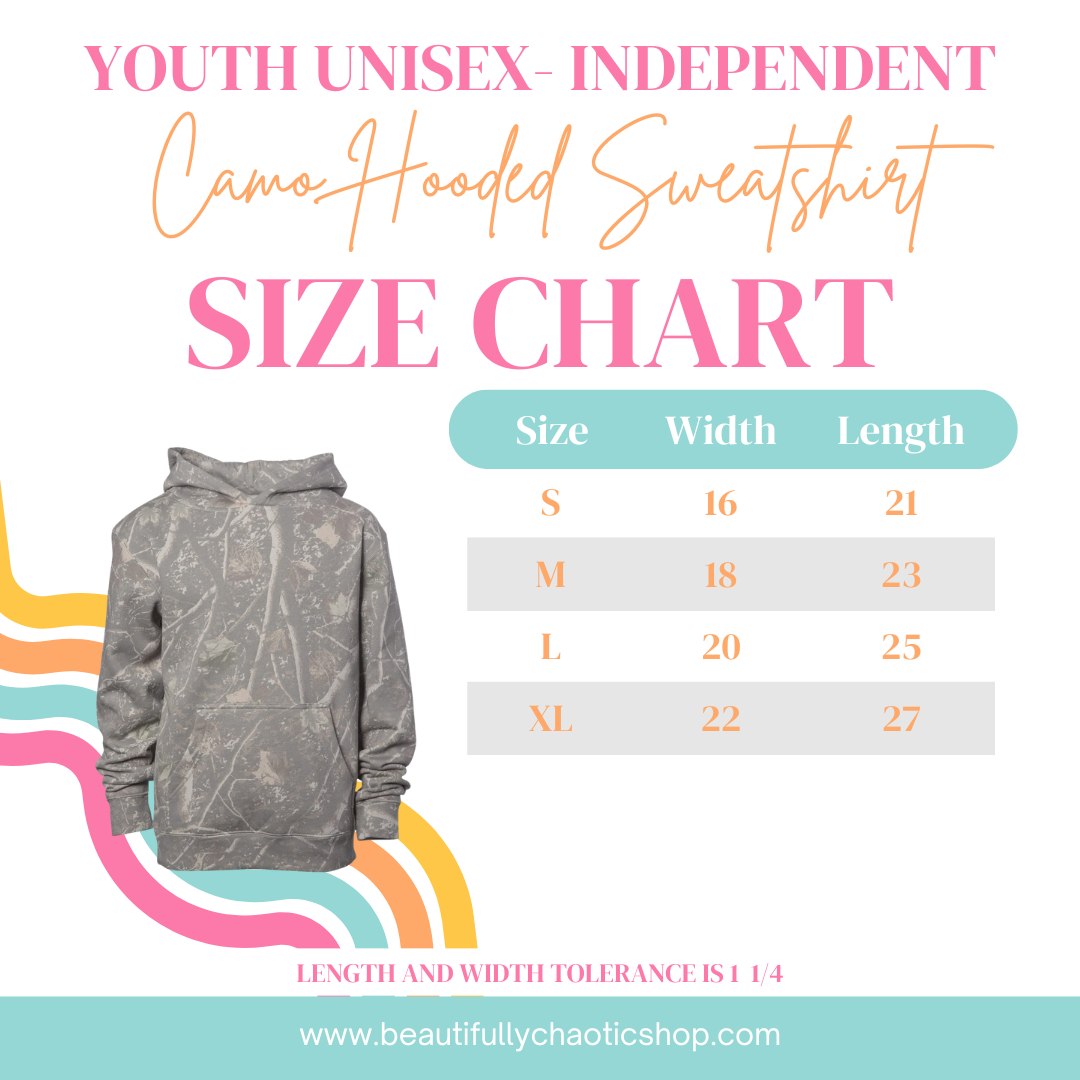 CUSTOM WORD - YOUTH Camo Hooded Sweatshirt