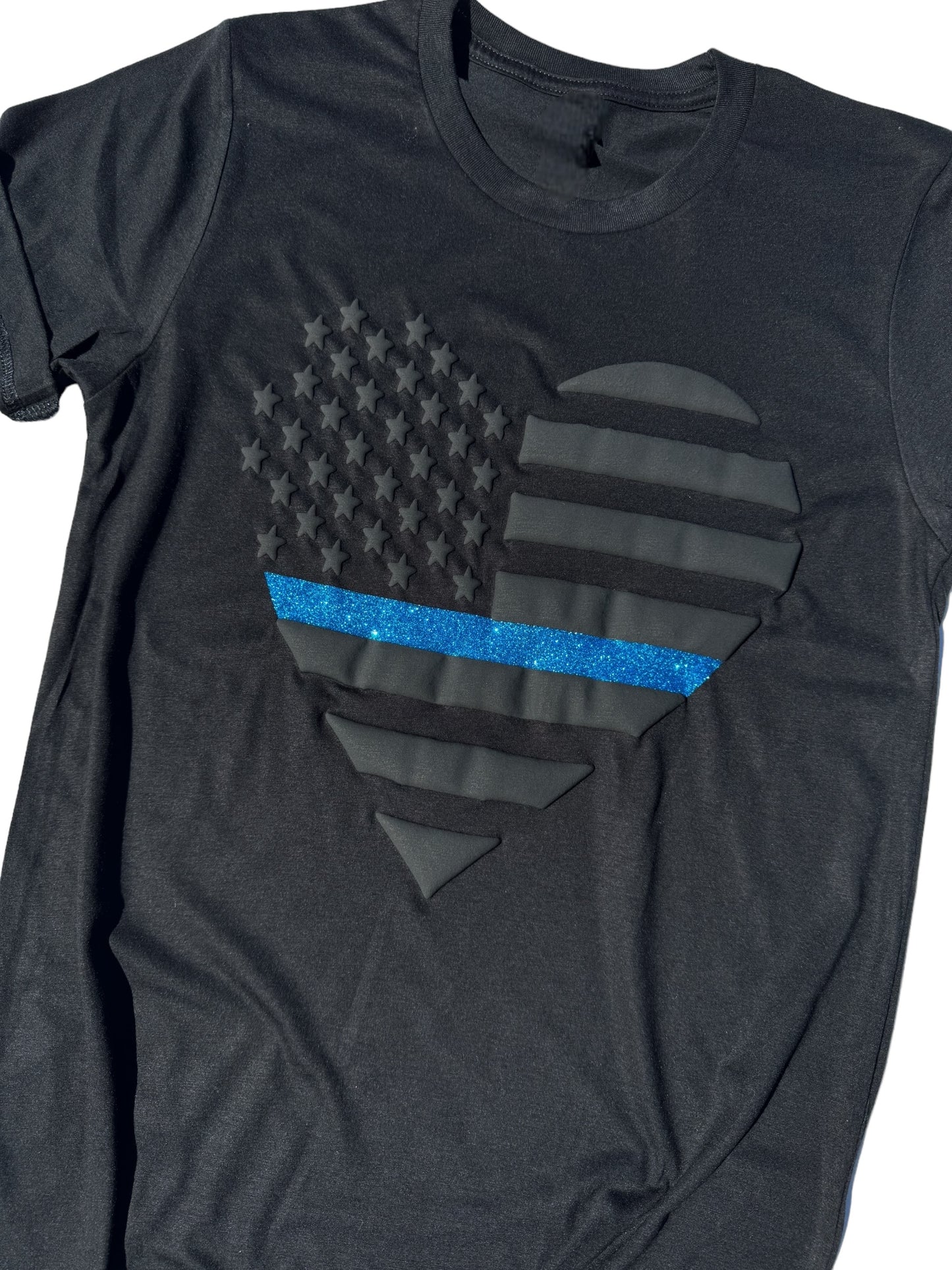 Thin Blue Line Heart PUFF