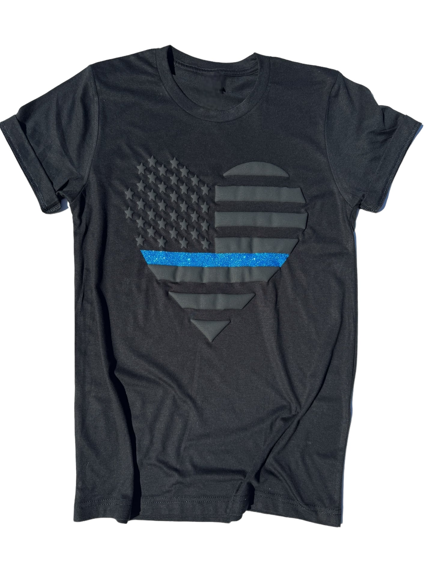 Thin Blue Line Heart PUFF