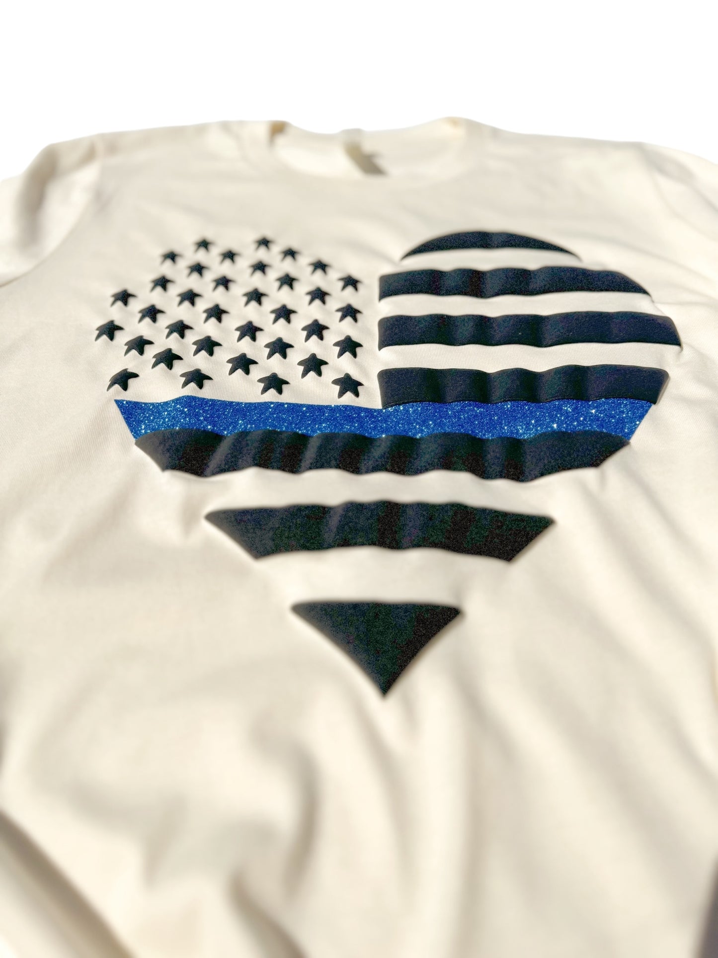 Thin Blue Line Heart PUFF