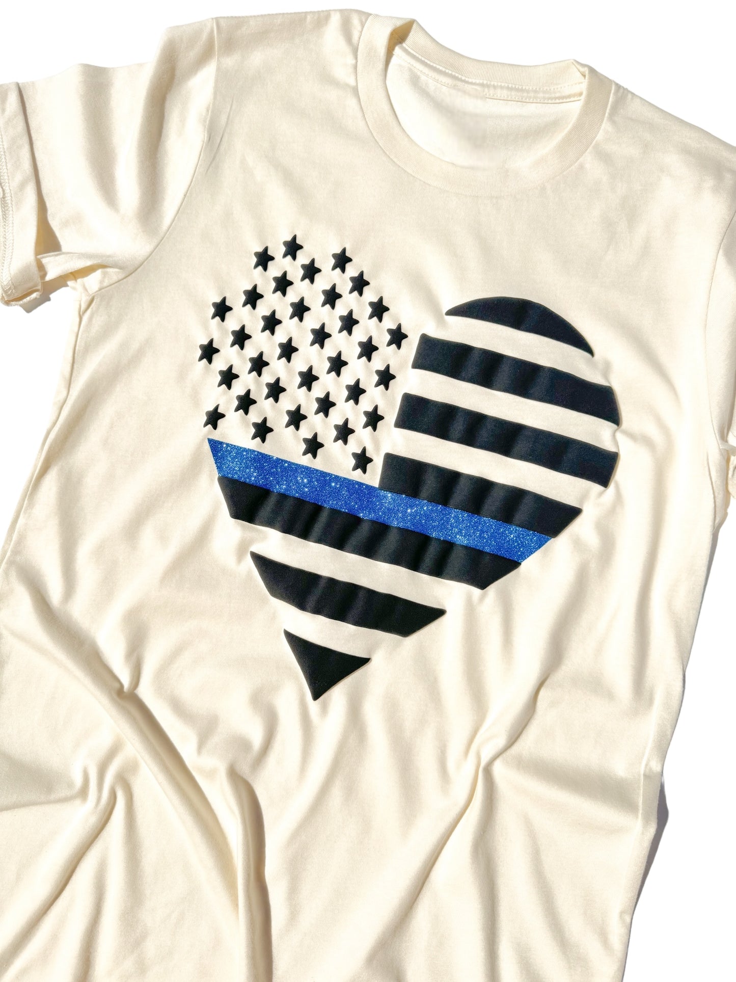 Thin Blue Line Heart PUFF