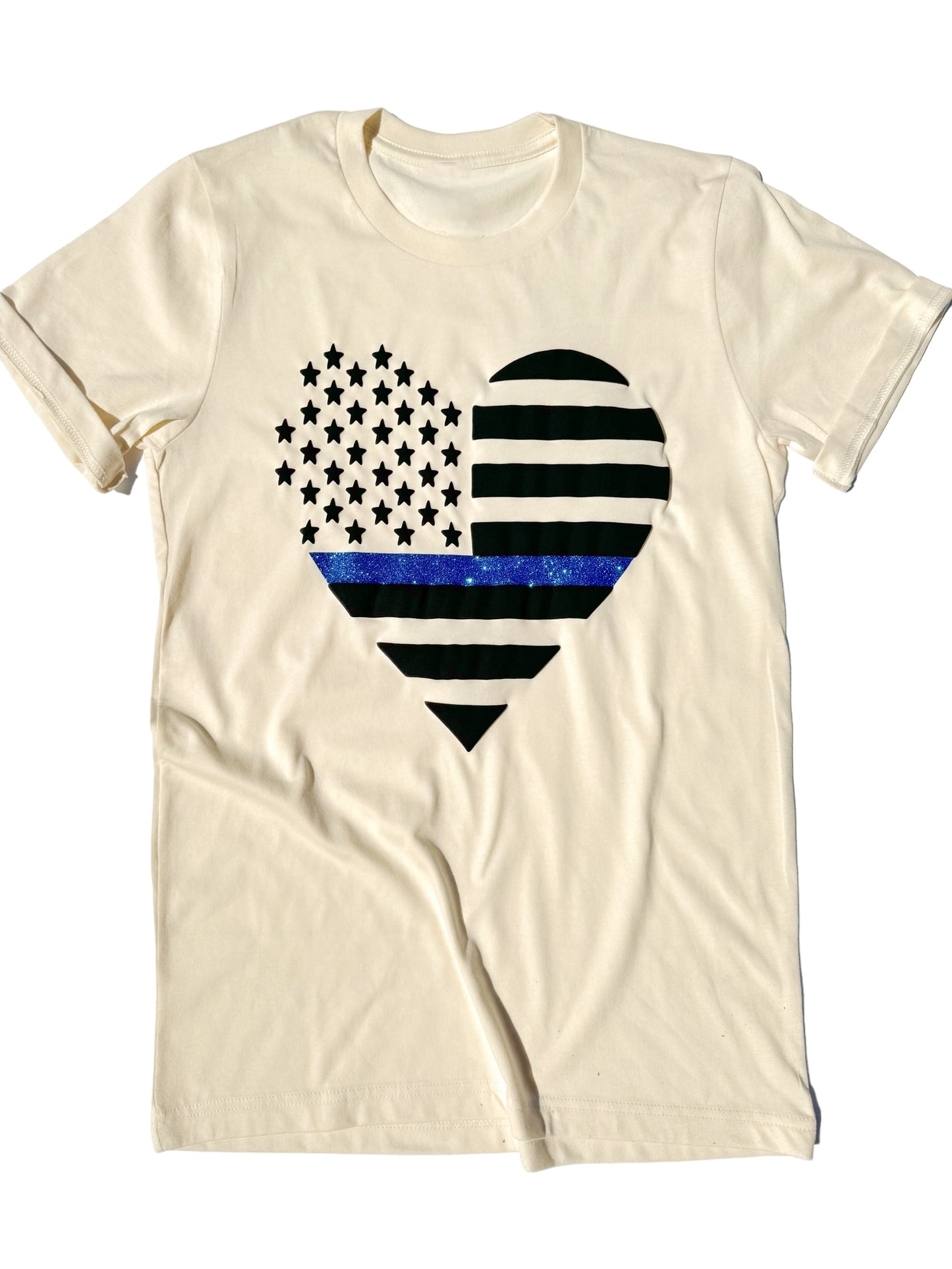 Thin Blue Line Heart PUFF