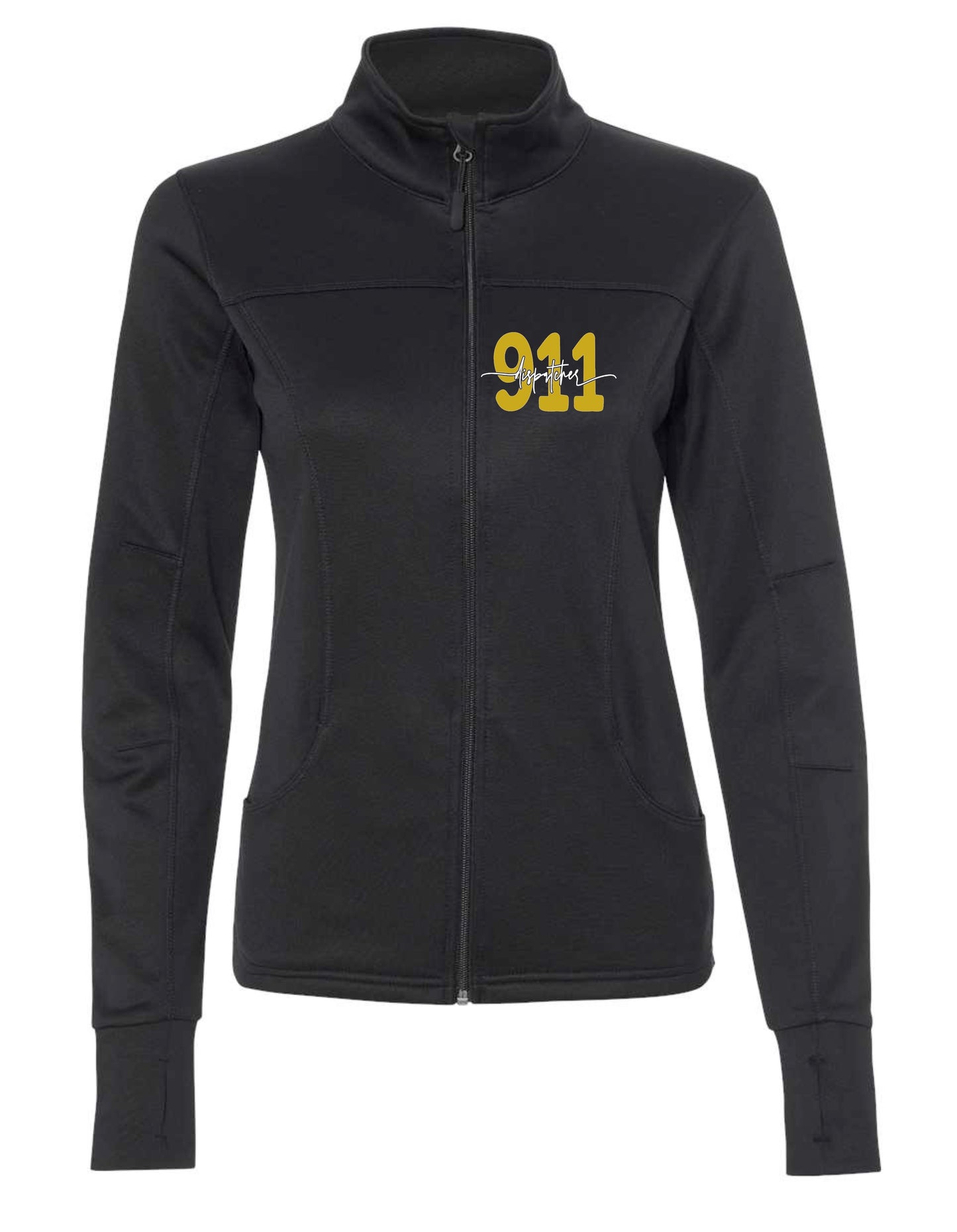BLACK JACKET - 911 , FIRE , LAW ENFORCEMENT, NURSE POCKET DESIGN