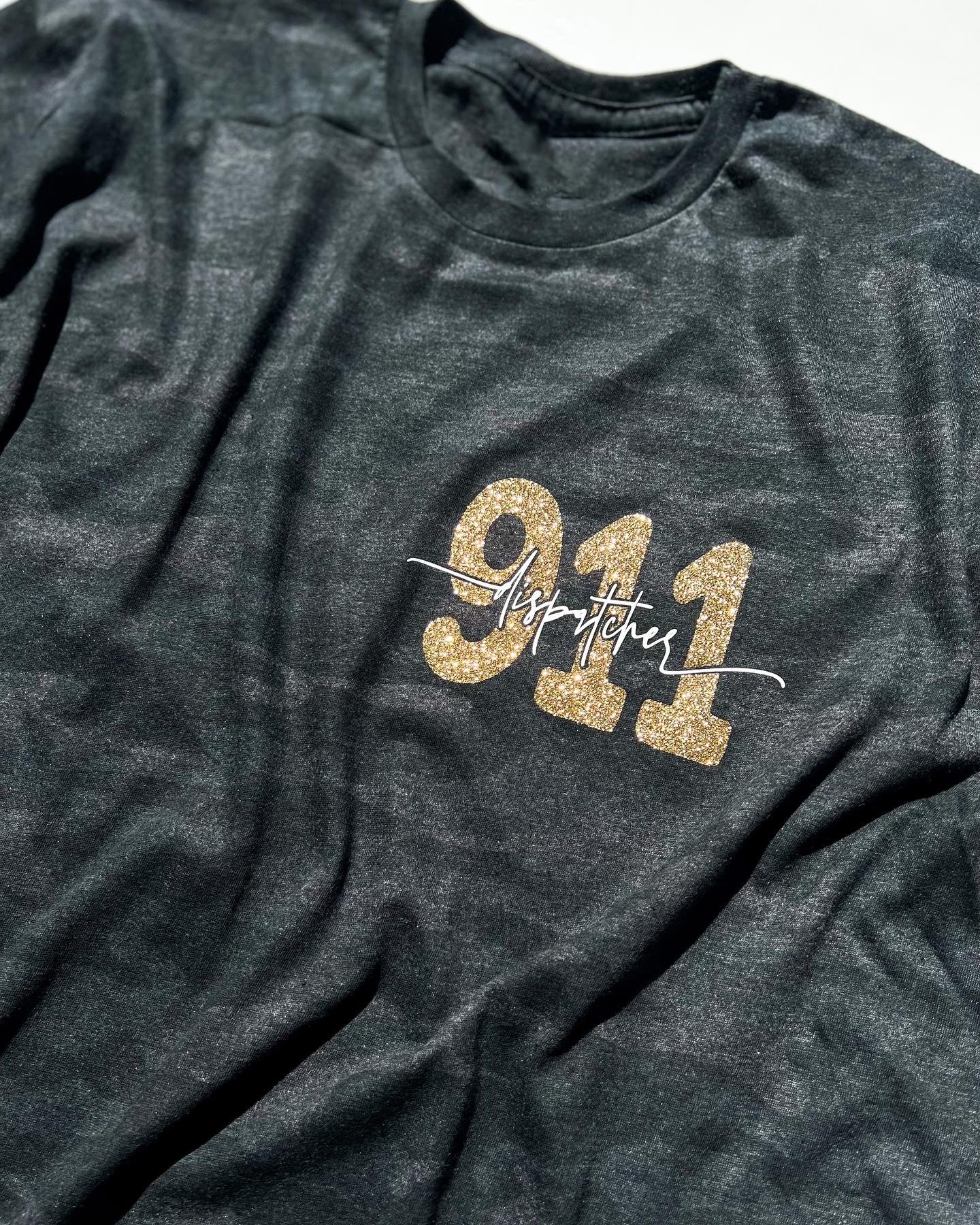 BLACK CAMO - 911 , FIRE , LAW ENFORCEMENT, NURSE POCKET DESIGN