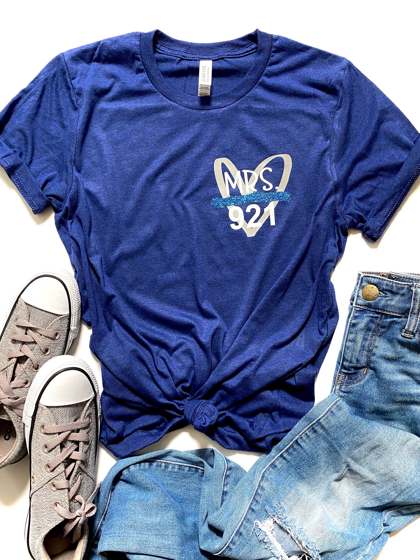MRS. Thin blue line heart - POCKET DESIGN