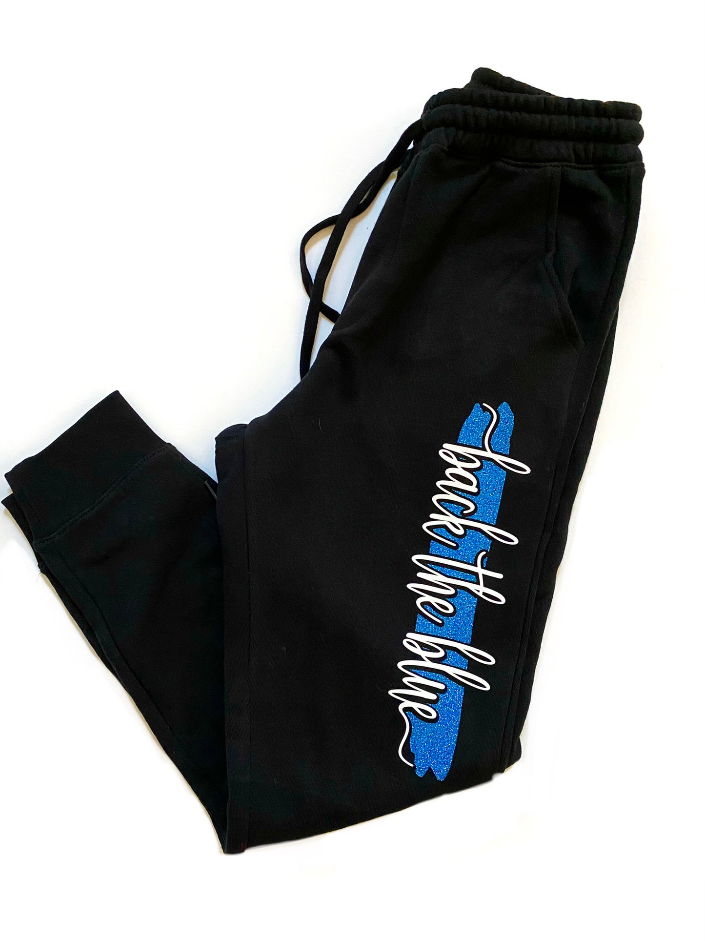 Back the blue cursive line- JOGGERS