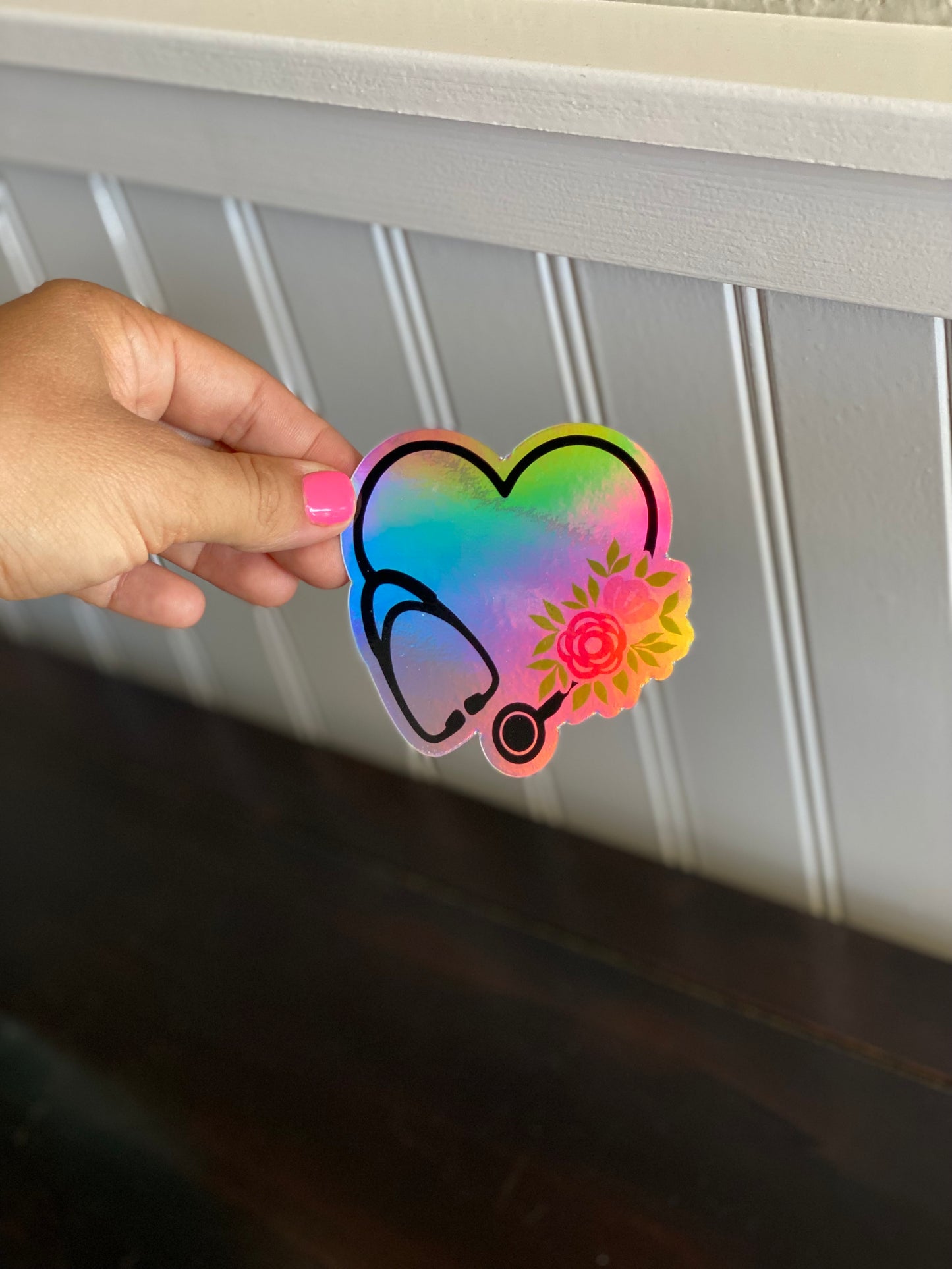 Nurse stethoscope- holographic- STICKER