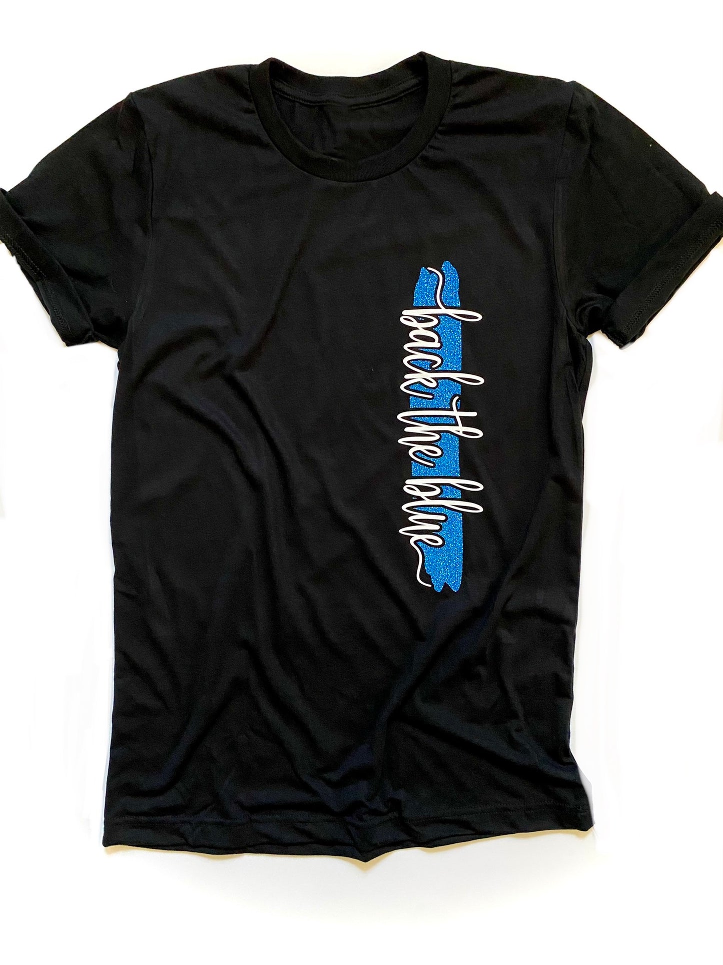 Back the blue cursive line - TOP