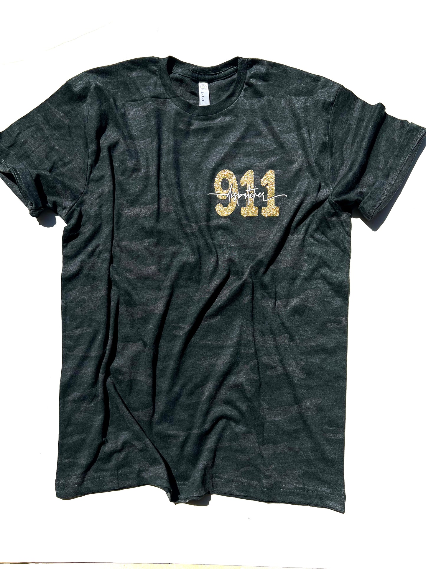 BLACK CAMO - 911 , FIRE , LAW ENFORCEMENT, NURSE POCKET DESIGN
