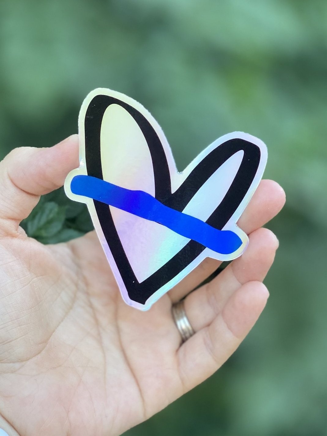 Holographic tbl heart- STICKER