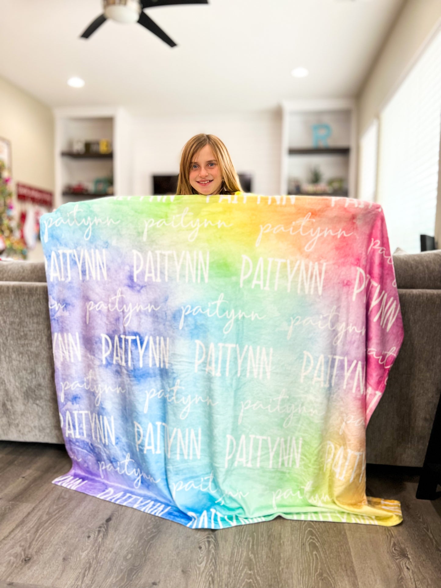 ALL COLORS Personalized Name Blanket