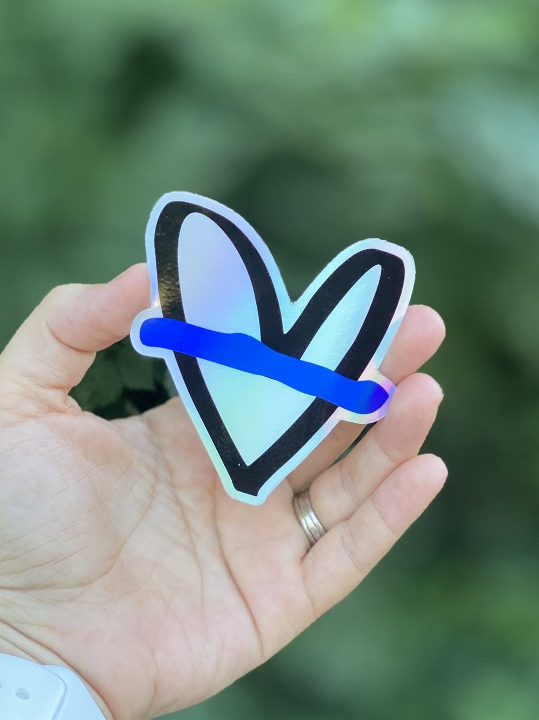 Holographic tbl heart- STICKER
