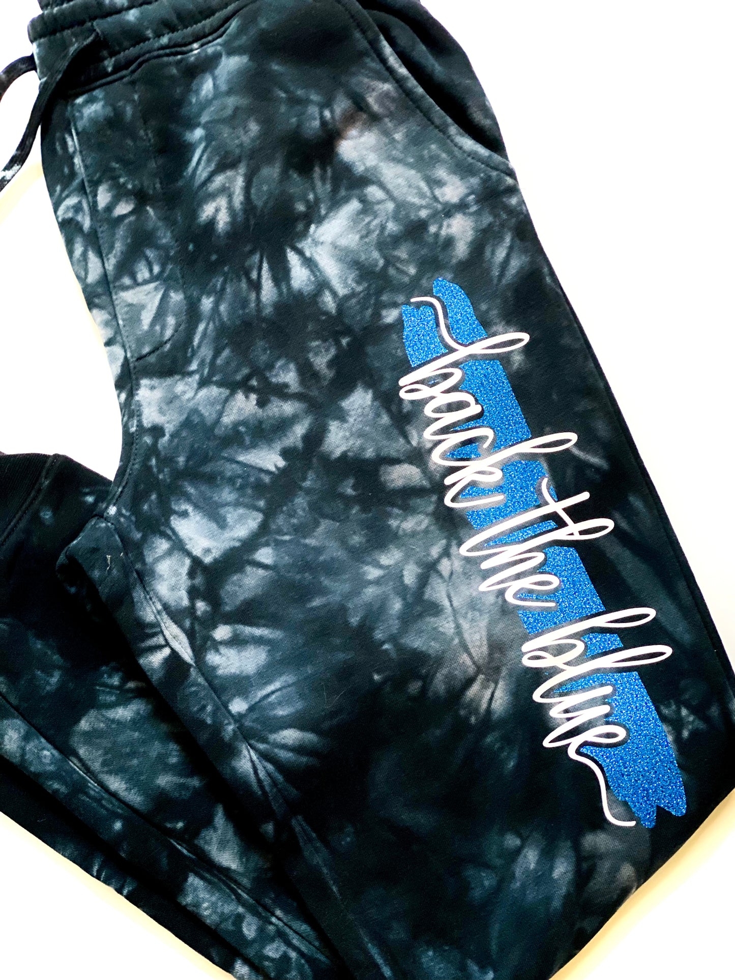 Back the blue cursive line- JOGGERS