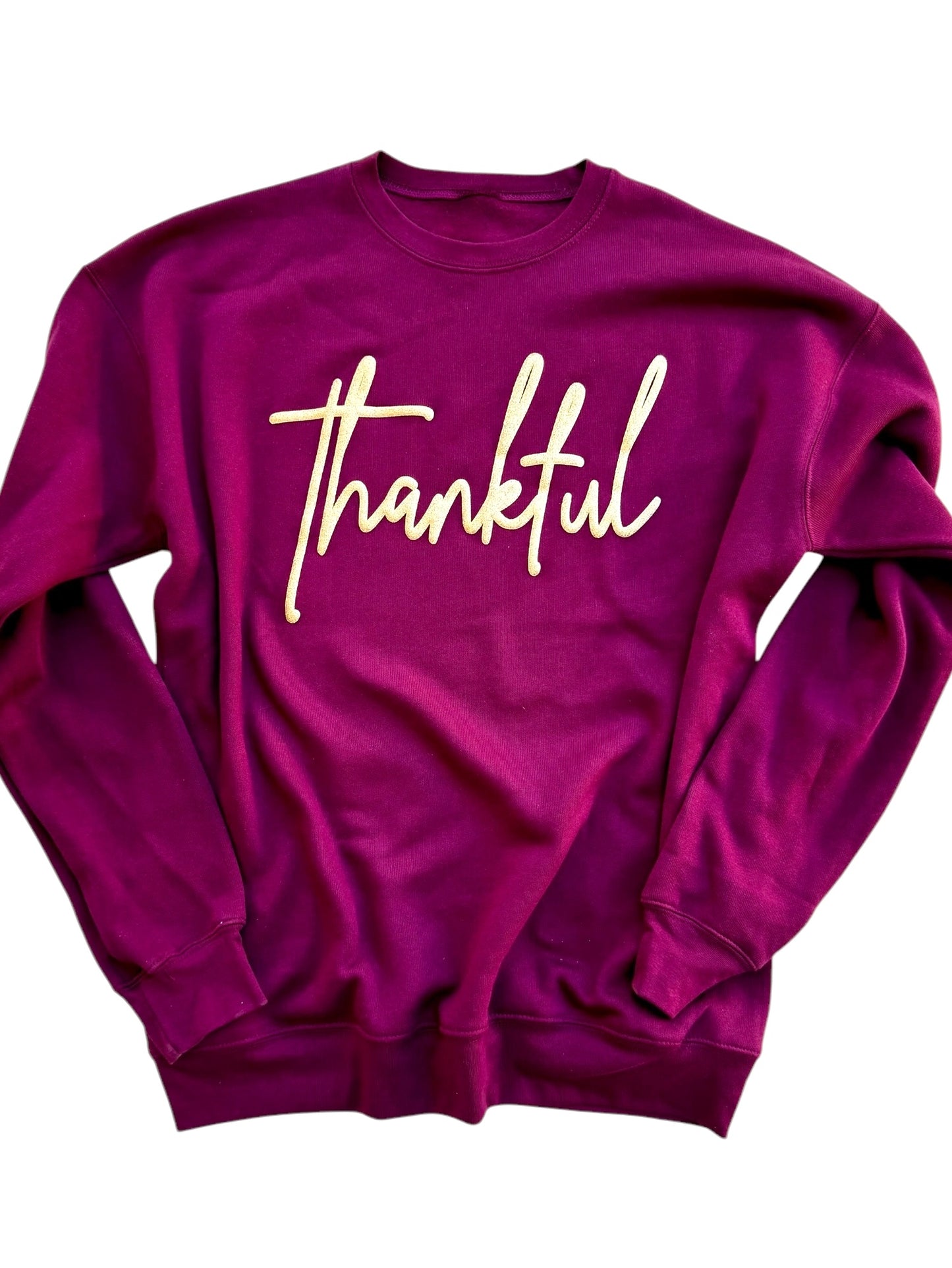 Thankful - Gold Glitter Puff