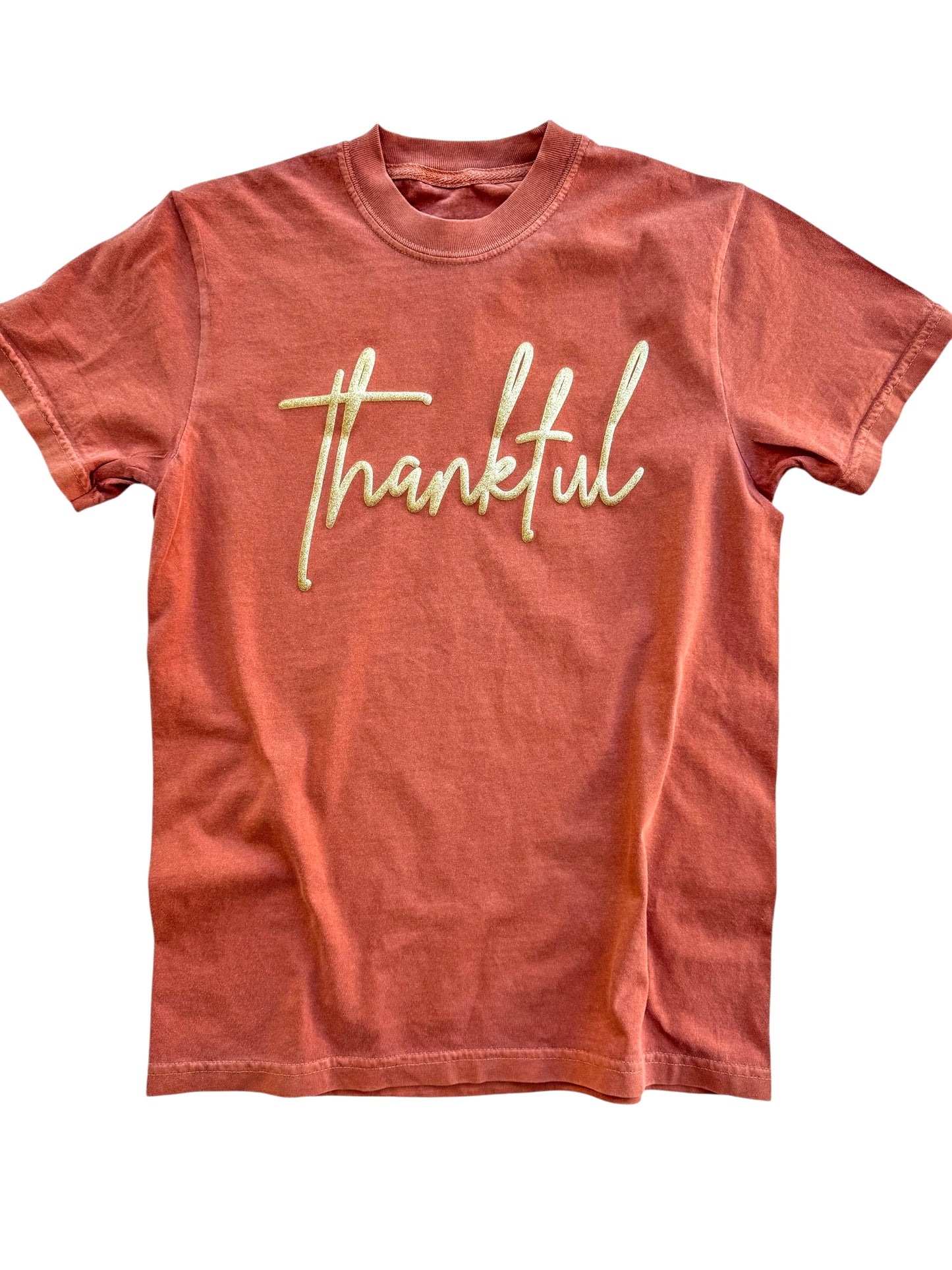 Thankful - Gold Glitter Puff