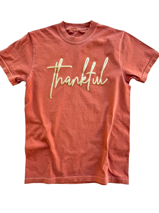 Thankful - Gold Glitter Puff