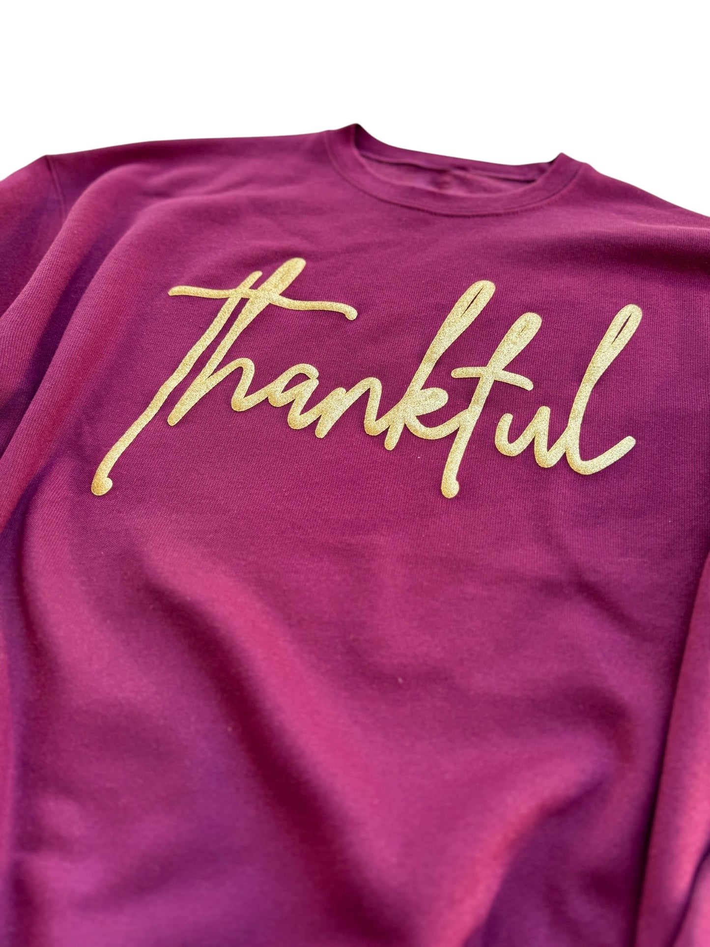 Thankful - Gold Glitter Puff
