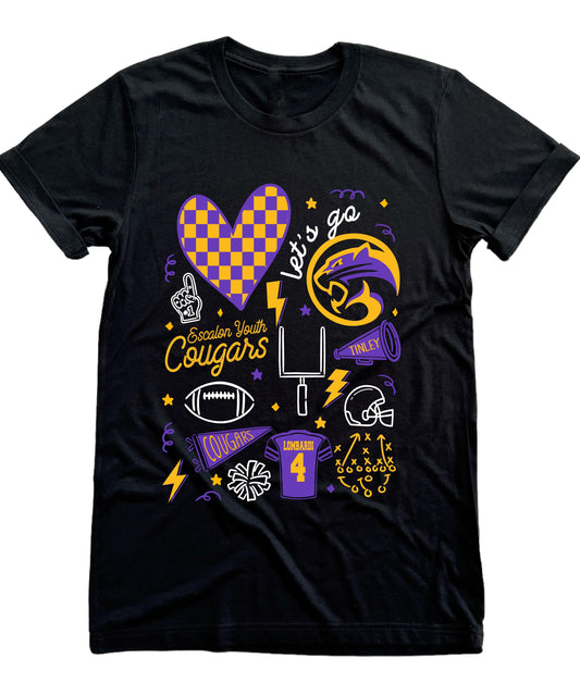 CUSTOMIZABLE Football and Cheer Doodle
