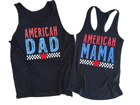 Checkered American MAMA / DAD