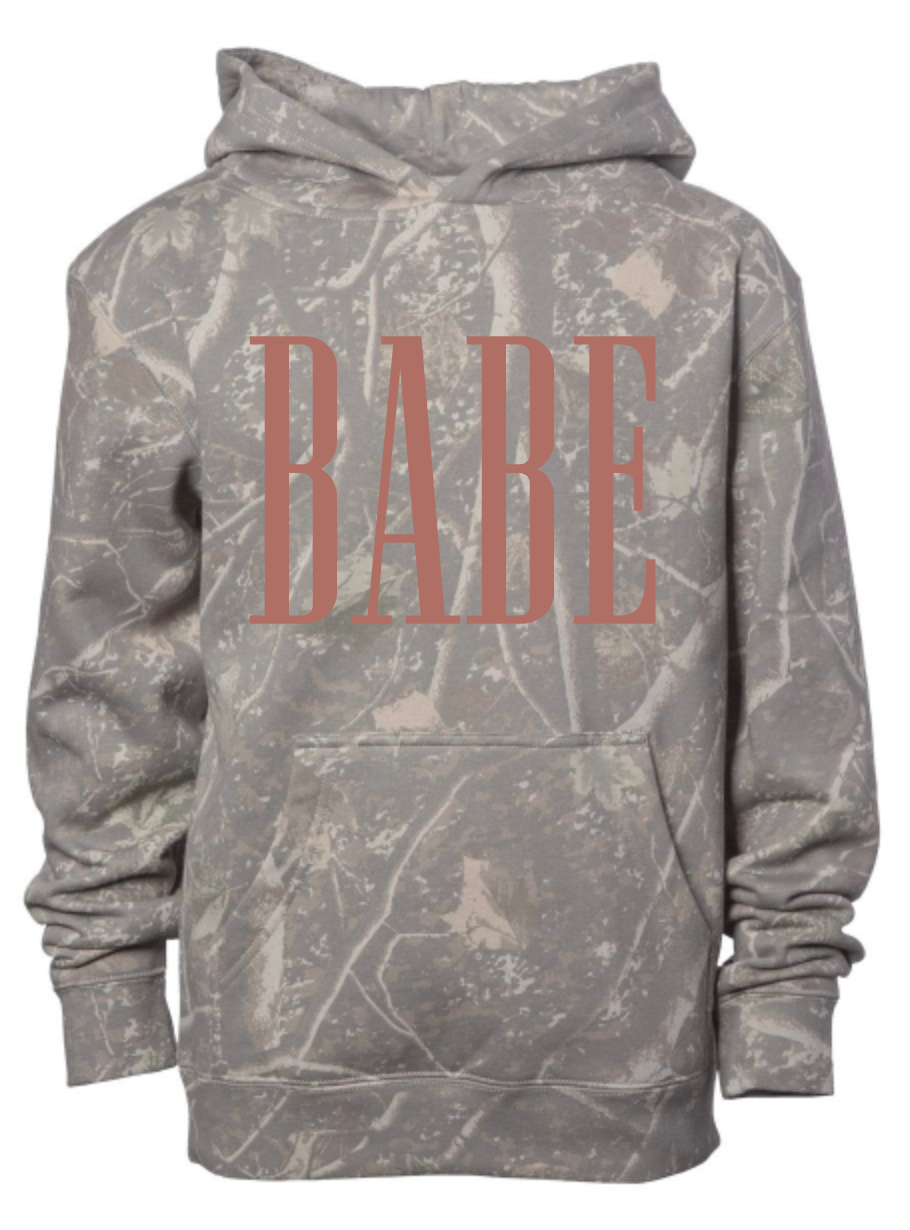 CUSTOM WORD - YOUTH Camo Hooded Sweatshirt
