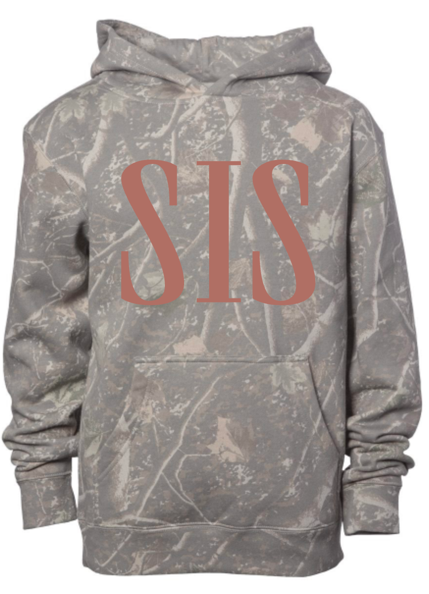CUSTOM WORD - YOUTH Camo Hooded Sweatshirt