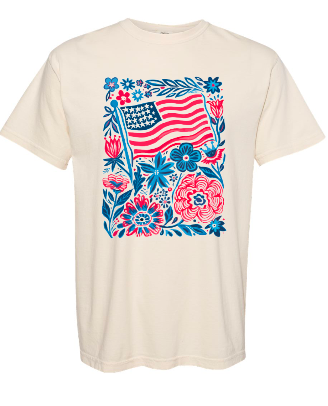 American Flag Floral - Multiple Shirt Styles