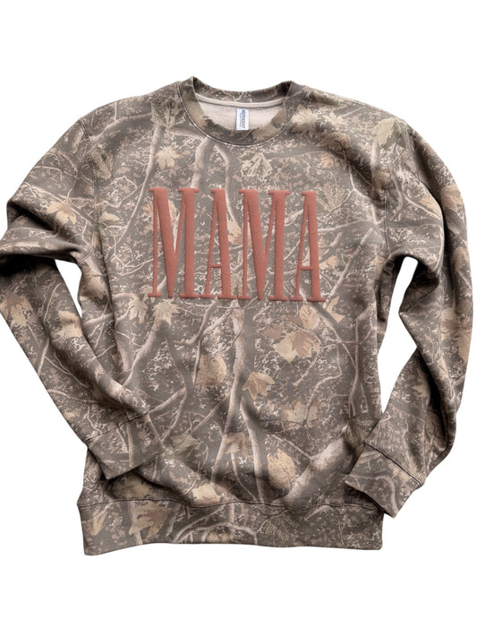 CUSTOM WORD - ADULT Camo Heavyweight Crew Neck Sweatshirt
