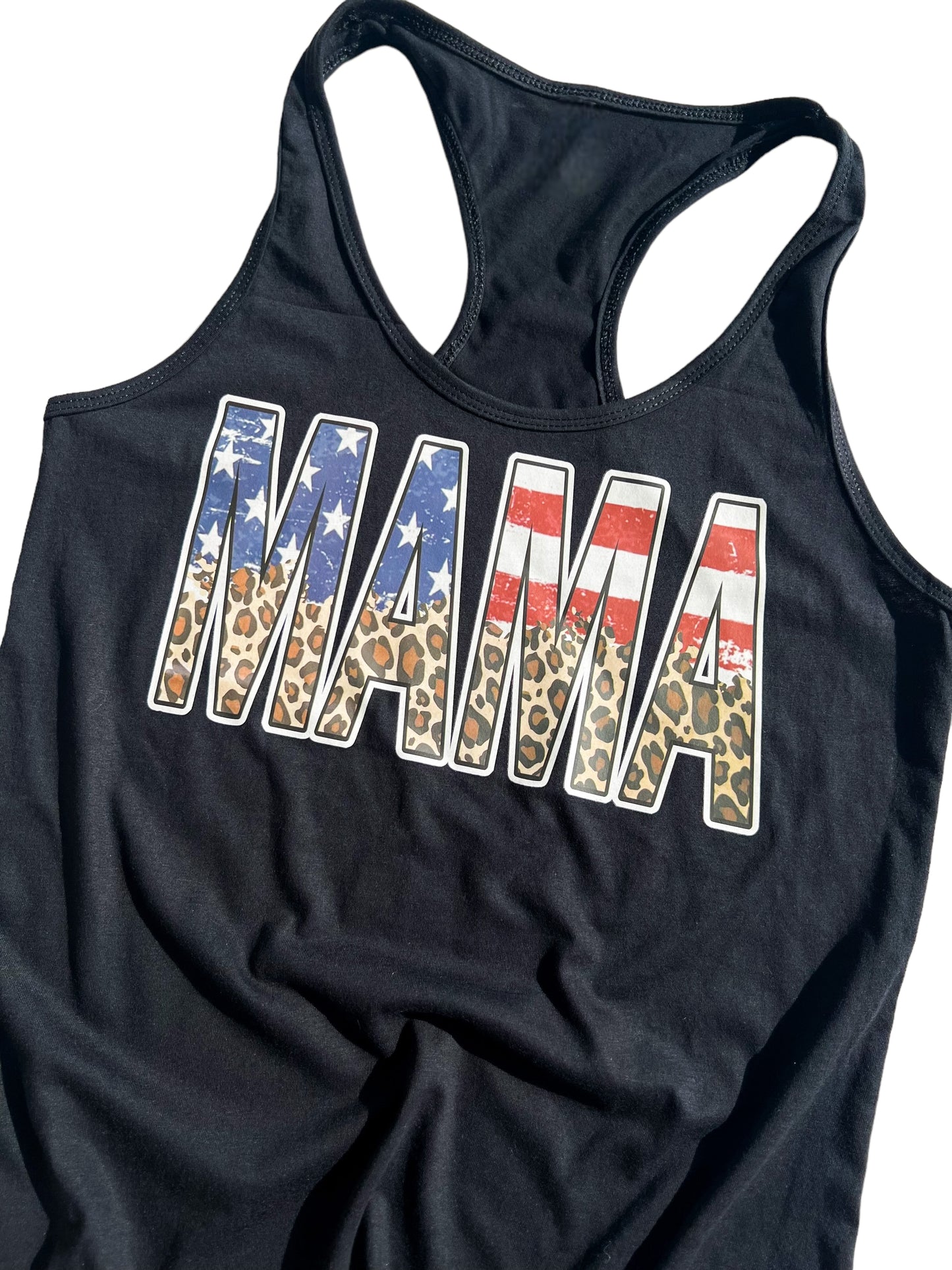 Mama - American Flag Leopard