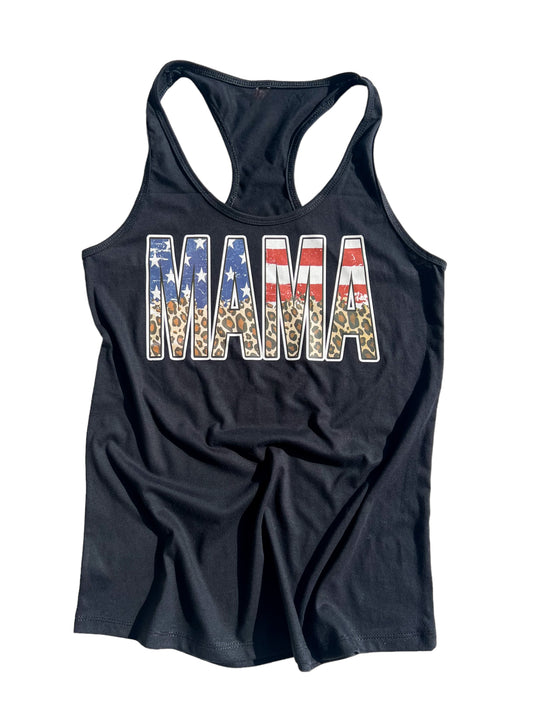 Mama - American Flag Leopard