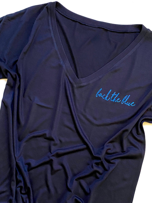 Back the blue - Cursive - Pocket Design