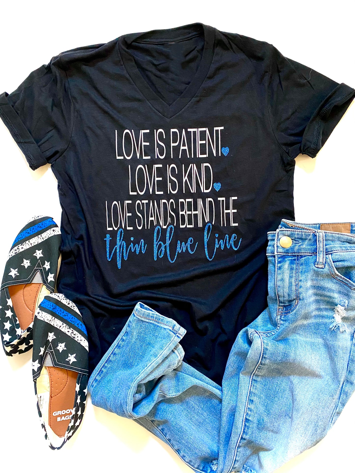 Love is patient love is kind- thin blue line