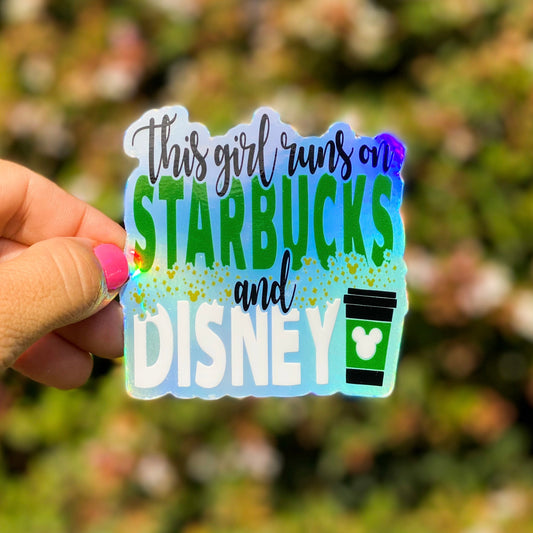 This girl runs on holographic- STICKER