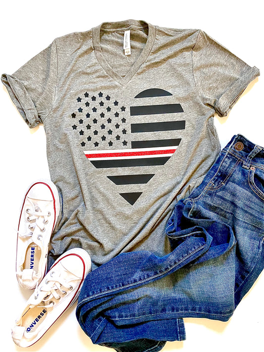 Thin white/red line heart - NURSES/MEDICAL