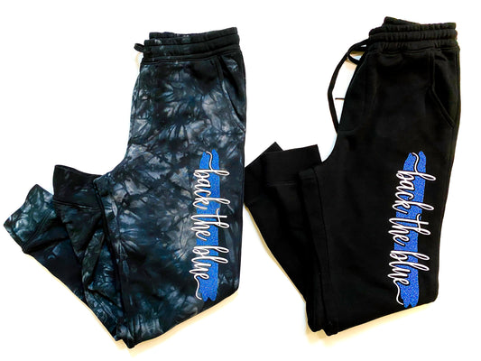 Back the blue cursive line- JOGGERS
