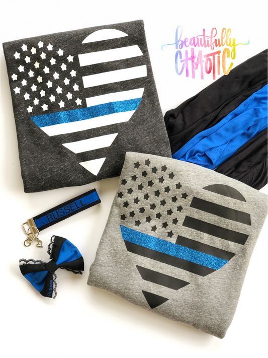Thin blue line heart
