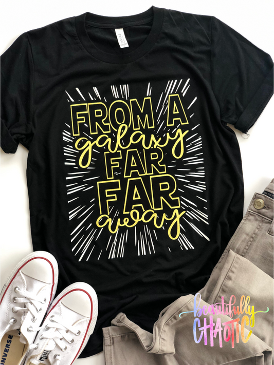 From a galaxy far far away- yellow glitter