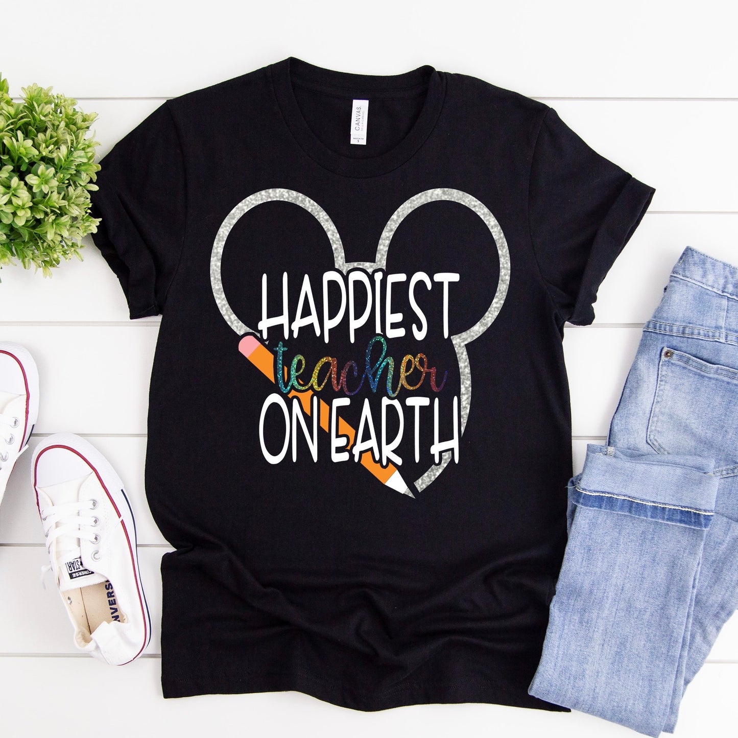Happiest TEACHER on earth - RAINBOW HOLOGRAPHIC