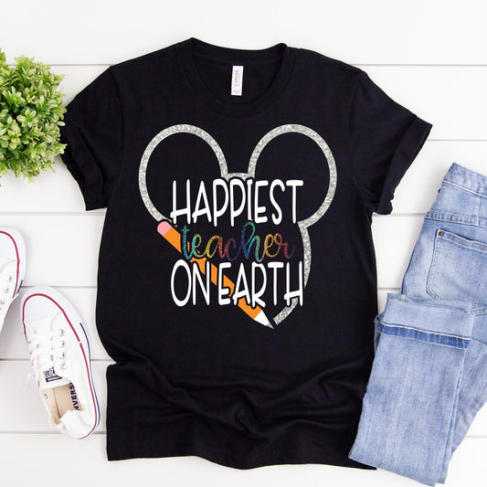 Happiest TEACHER on earth - RAINBOW HOLOGRAPHIC
