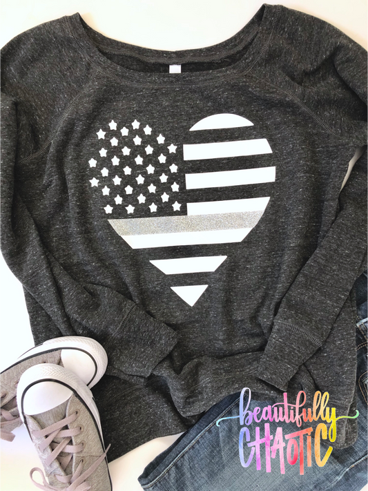Thin silver line heart- C.O.