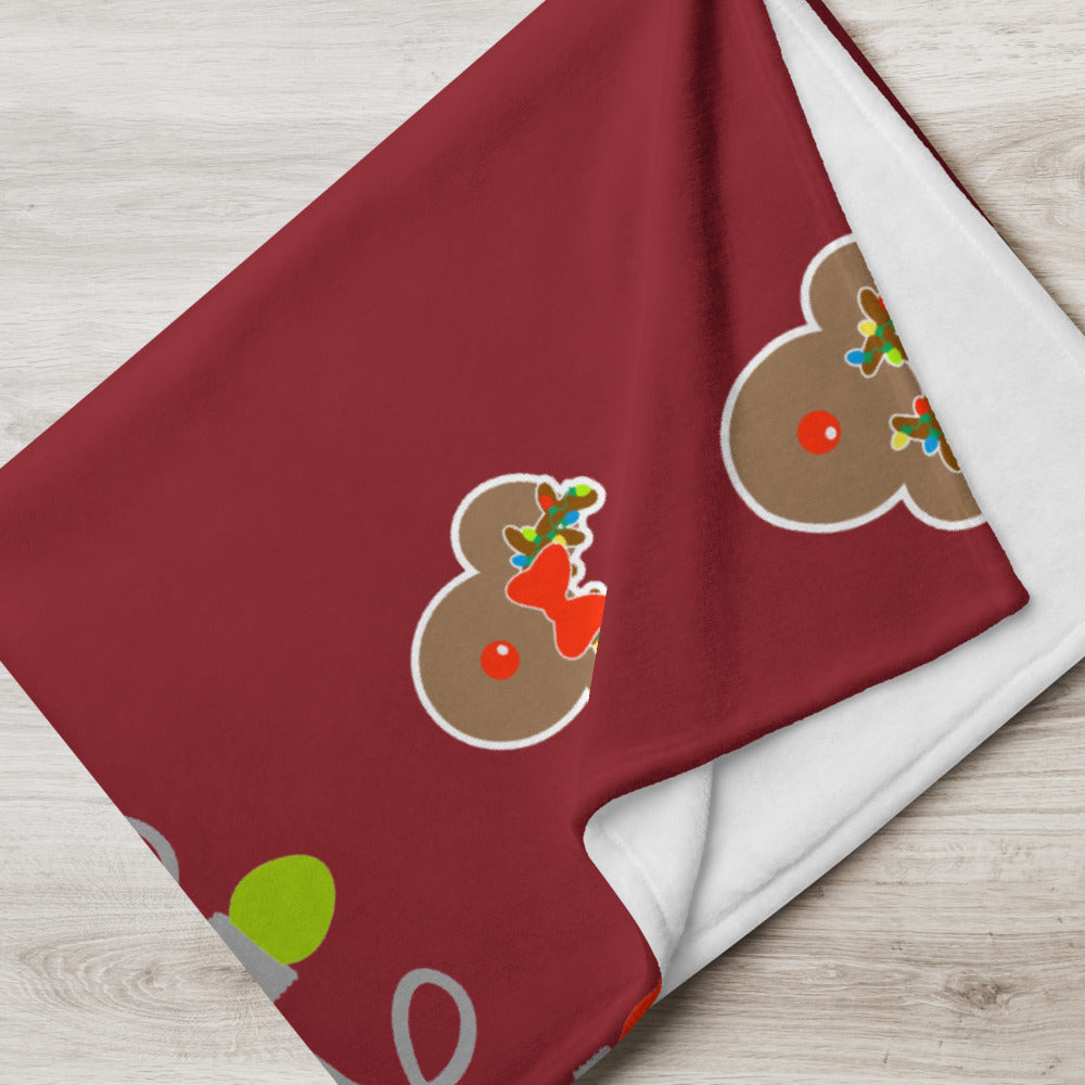 Magical Reindeer Light Blanket- DEEP RED BLANKET