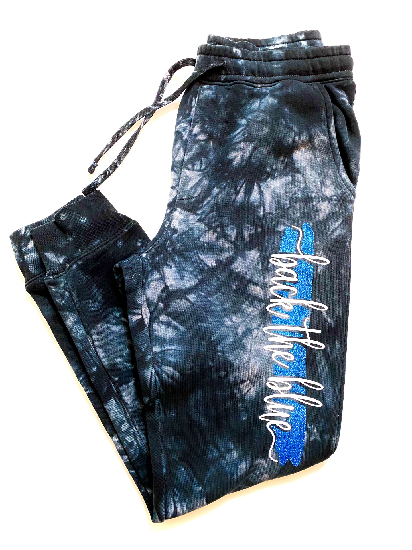 Back the blue cursive line- JOGGERS