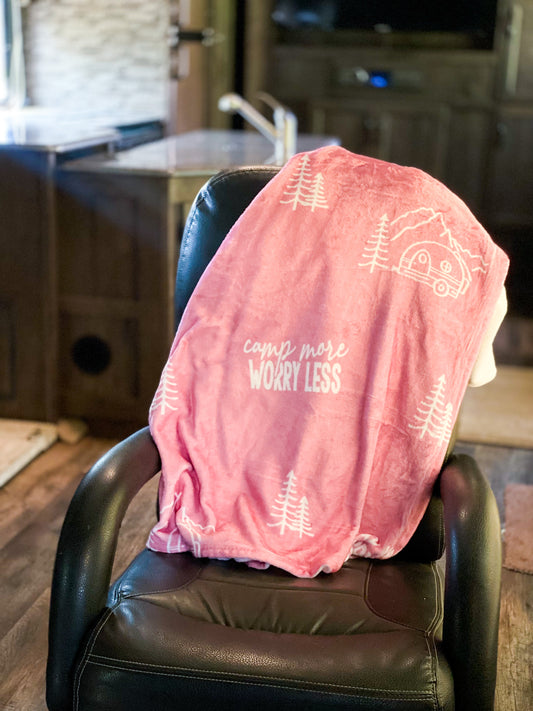 Camp more worry less - PINK blanket