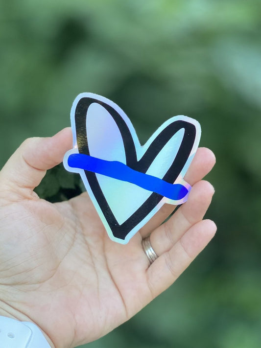 Holographic tbl heart- STICKER