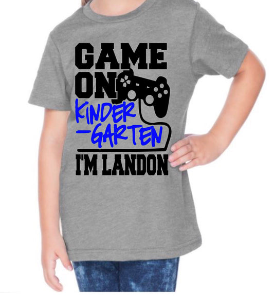 Game on - school grade- BLUE DESIGN- WITH NAME - KIDS