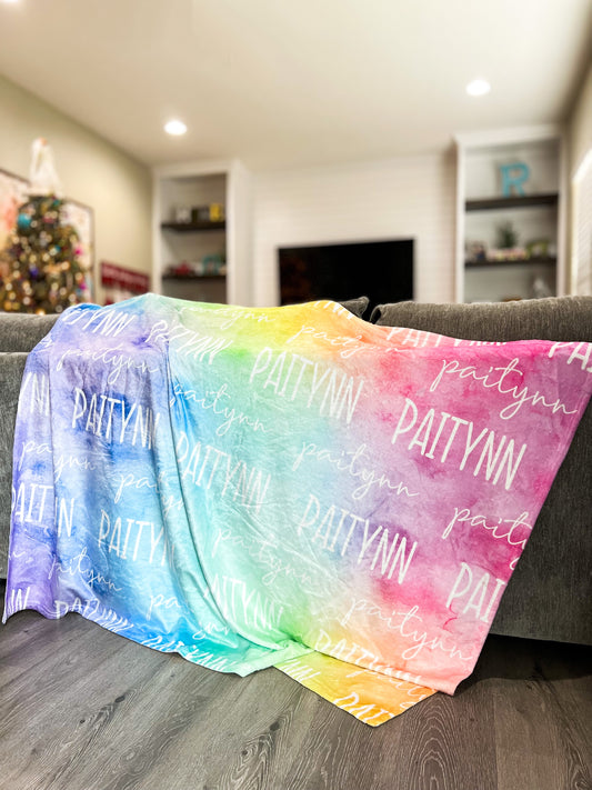 ALL COLORS Personalized Name Blanket