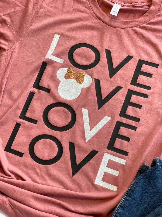 LOVE Minnie - KIDS-Mauve & white