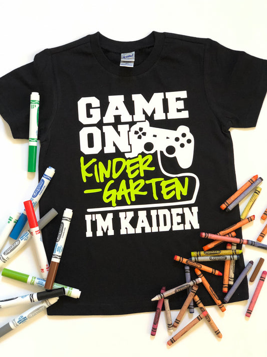 Game on - school grade- GREEN DESIGN- WITH NAME - KIDS