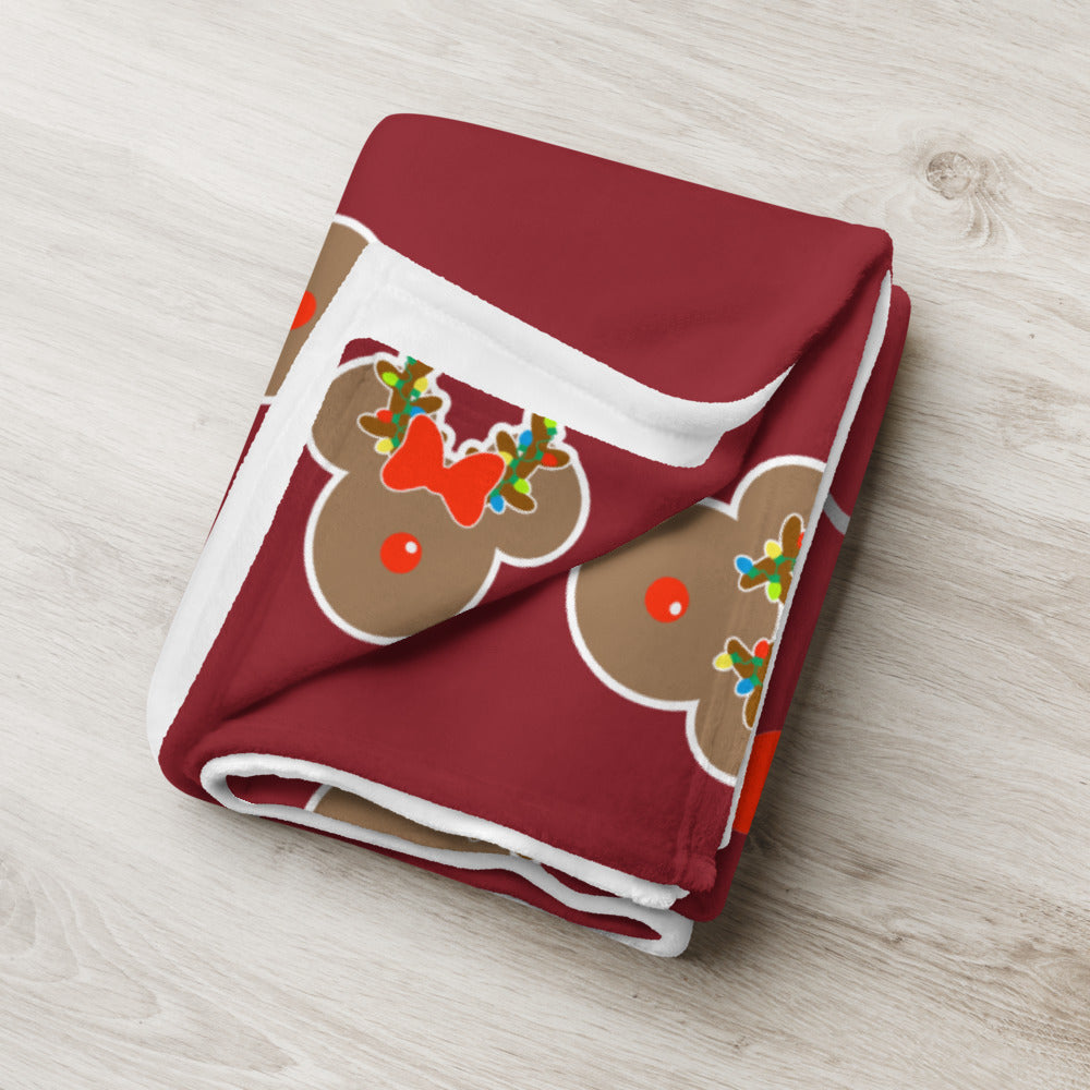 Magical Reindeer Light Blanket- DEEP RED BLANKET