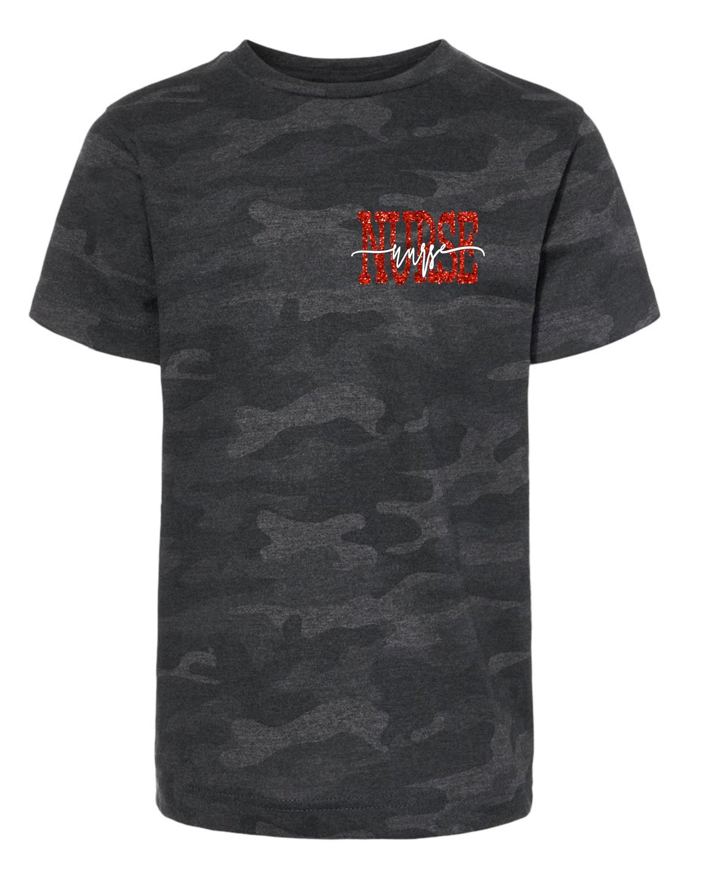 BLACK CAMO - 911 , FIRE , LAW ENFORCEMENT, NURSE POCKET DESIGN