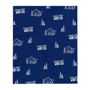 Camp More Worry Less NAVY blanket